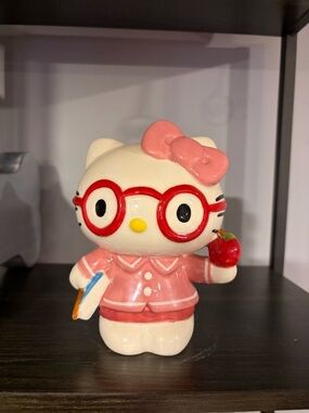 Hello Kitty- Teacher Ceramic Figure with Red Glasses